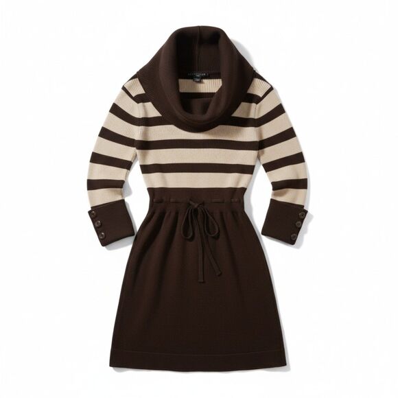 Apostrophe Junior Sweater Dress Size PM Striped Cowl Neck Pre-Owned Like New - Picture 2 of 12